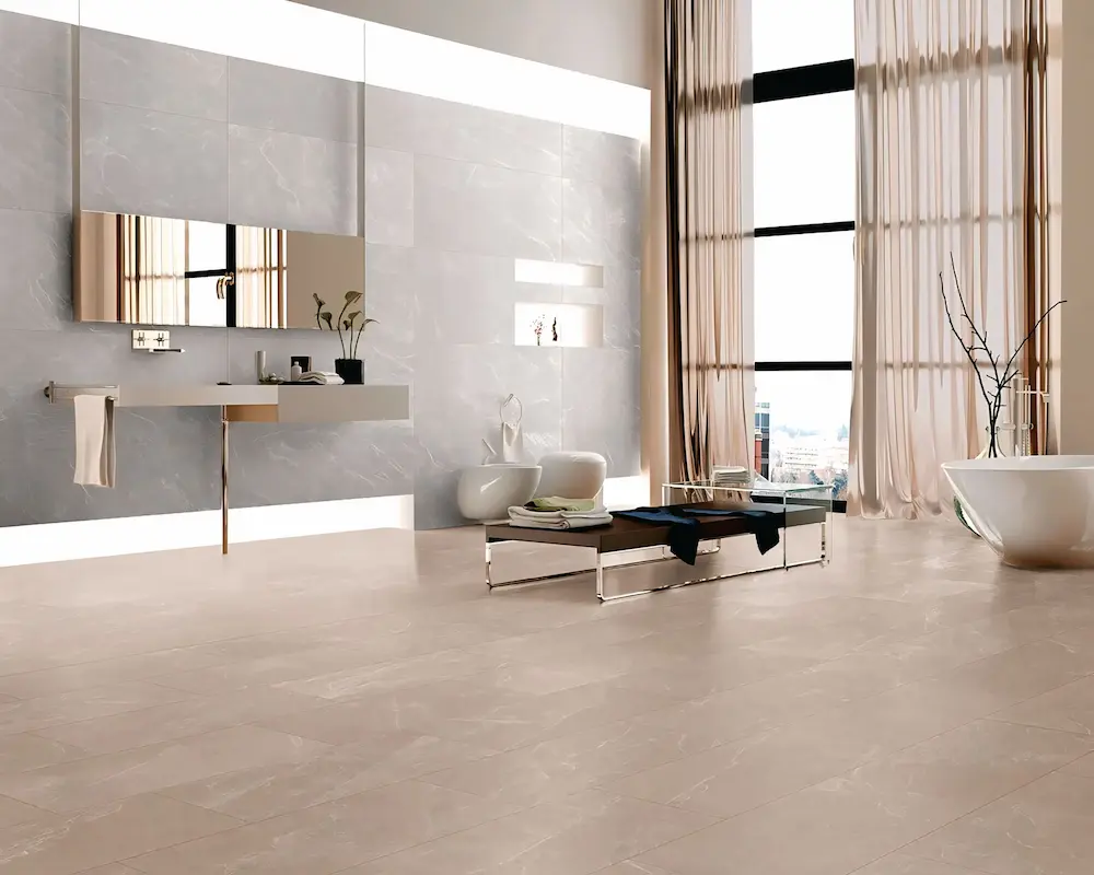 diamond ivory floor tiles available at aquastilez-premium tiles and kohler sanitaryware showroom in hyderabad