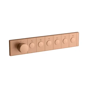 Anthem™ - Recessed thermostatic mechanical 6 outlet trim in brushed rose gold