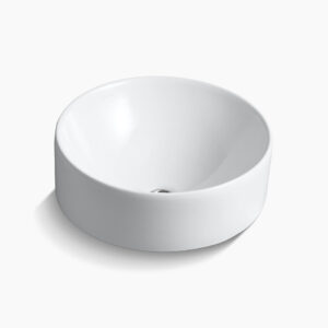 Chalice Round™ - 470mm vessel basin without faucet hole in white