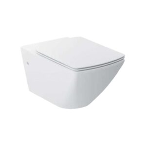 Escale™ - Wall hung toilet with Quiet-Close™ slim seat cover in white