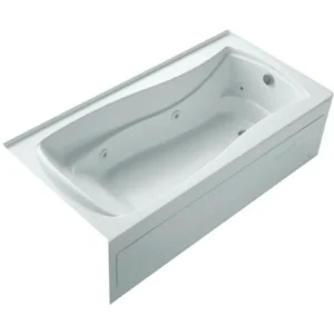 Integrated acrylic whirlpool in white