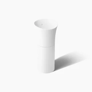 Veil™ - 406mm x 406mm pedestal basin without faucet hole in white