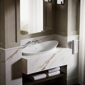 Veil® - 979mm vessel basin without faucet hole in white