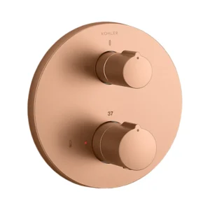 Autosense - Thermostatic recessed bath and shower trim in brushed rose gold