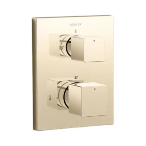 Autosense 235+ - Geometric thermostatic recessed bath and shower square trim