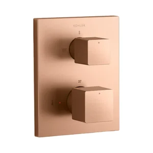 Autosense 235+ - Geometric thermostatic recessed bath and shower square trim
