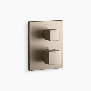 Autosense 235+ - Geometric thermostatic recessed bath and shower square trim