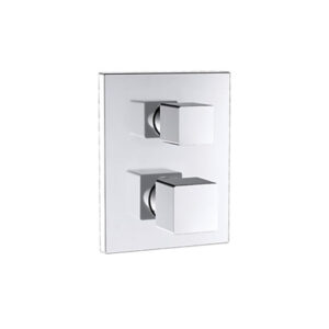 Autosense 235+ - Geometric thermostatic recessed bath and shower square trim