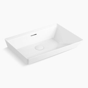 Brazn™ - Vessel basin without faucet hole in white