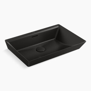 Brazn™ - Vessel basin without faucet hole in honed black