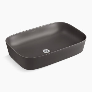 ModernLife Edge™ - 600mm edge vessel basin without faucet hole in thunder grey