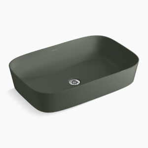 ModernLife Edge™ - 600mm edge vessel basin without faucet hole in honed lush