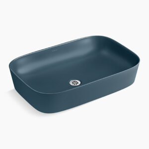ModernLife Edge™ - 600mm edge vessel basin without faucet hole in peacock