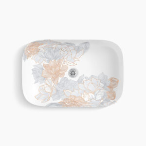 ModernLife Edge™ - 600mm edge decorative vessel basin without faucet hole in rose gold