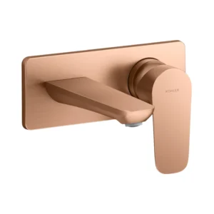 Aleo™ - Wall mount single-control basin faucet trim+valve in brushed rose gold