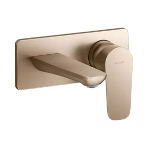 Aleo™ - Wall mount single-control basin faucet trim+valve in brushed bronze