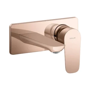 Aleo™ - Wall mount lavatory faucet trim + valve in rose gold