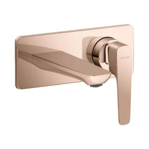 Aleo+™ - Wall mount lavatory faucet trim + valve in rose gold