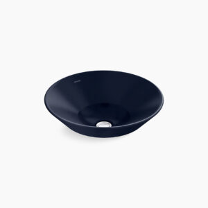 Conical Bell™ - 413mm vessel basin without faucet hole in indigo