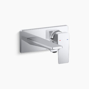 Hone - Single-control wall mount basin faucet trim in polished chrome