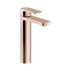 Parallel - Single-control tall basin faucet without drain in rose gold