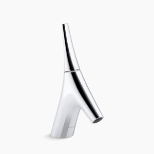 Single-control basin faucet without drain in polished chrome
