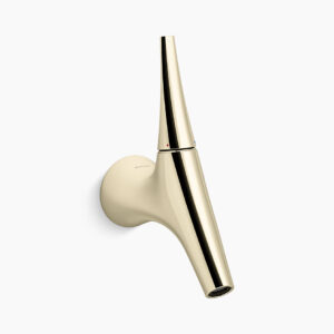 Single-control mono block wall mount lavatory faucet in french gold
