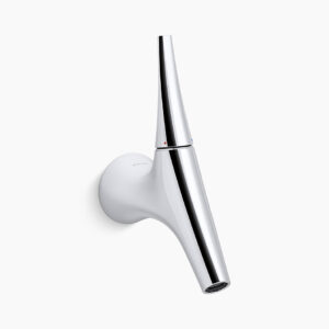 Single-control wall mount monoblock basin faucet trim + valve in