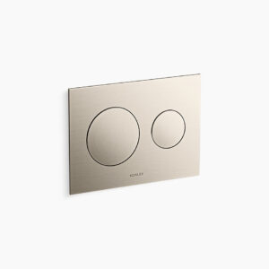 Skim - Pneumatic faceplate in black with actuation button in brushed nickel