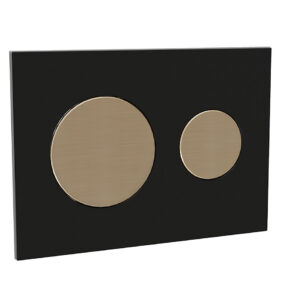 Skim - Pneumatic faceplate in black with actuation button in brushed bronze