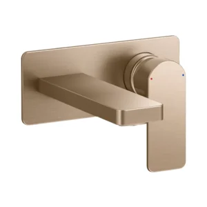 Parallel - Wall mount lavatory faucet trim + valve in brushed bronze