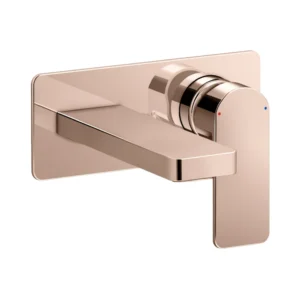 Parallel - Single-control wall mount lavatory faucet trim + valve in rose gold