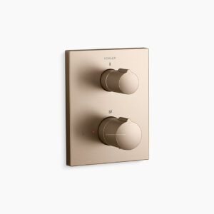 Autosense 235+ - Thermostatic recessed bath and shower universal trim in brushed bronze