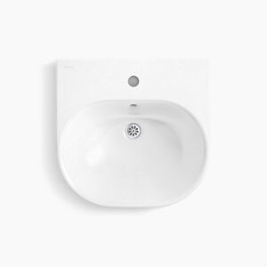 Span - 482mm x 466mm round wall mount lavatory with half pedestal