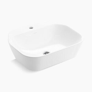 Span - 536mm square vessel with single faucet hole in white