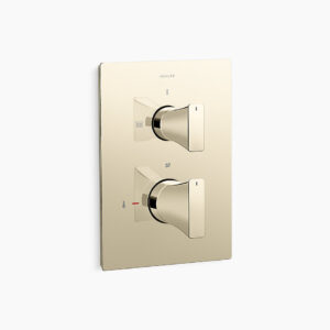 ModernLife Edge™ - Geometric thermostatic recessed bath and shower square trim