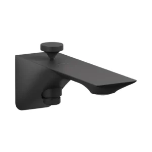 Bath spout with diverter in matte black