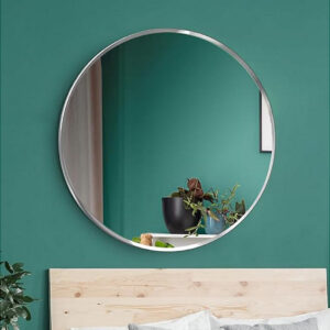 712mm round mirror in polished chrome