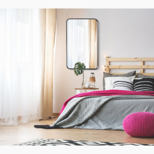 560mm x 864mm rectangular mirror in matte black