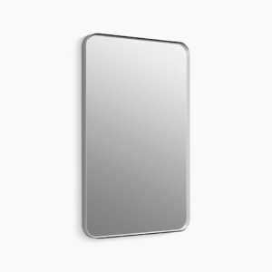 560mm x 864mm rectangular mirror in polished chrome