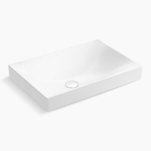 Brink - 600mm rectangle vessel without faucet hole in white