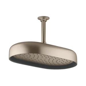 Statement™ - 353mm single function oblong rainhead in brushed bronze