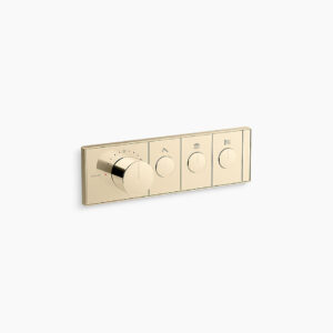 Anthem™ - Recessed thermostatic mechanical 3 outlet trim in french gold