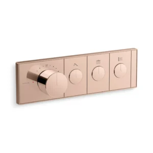 Anthem™ - Recessed thermostatic mechanical 3 outlet trim in rose gold