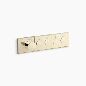 Anthem™ - Recessed thermostatic mechanical 4 outlet trim in french gold