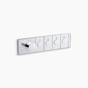 Anthem™ - Recessed thermostatic mechanical 4 outlet trim in polished chrome