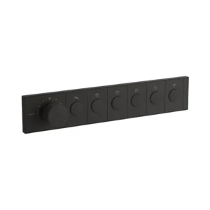 Anthem™ - Recessed thermostatic mechanical 6 outlet trim in matte black
