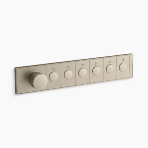Anthem™ - Recessed thermostatic mechanical 6 outlet trim in brushed bronze
