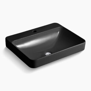 Forefront™ - 585mm rectangular vessel bathroom sink, no overflow in black