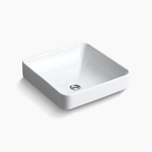 Forefront™ - 413mm square vessel basin without faucet hole in white